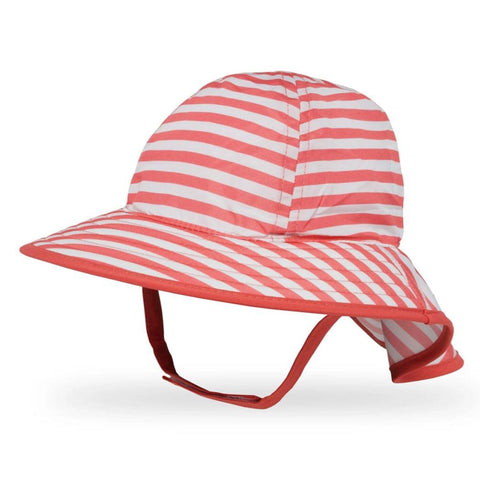 Sunday Afternoon Infant Sun Sprout Hat UPF50+ | Coral/White Stripe Baby DTK-S2F01553B80180