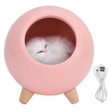 LED Night Light Pet House Shape Table Lamp USB Rechargeable Light Bedside Nightlight for Birthday V1294-YM0901-3113210117311