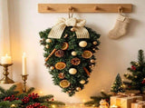Festive Teardrop Christmas Door Hanging, Upside Down Tree Decoration, Space Saving Vertical Design, V1192-AZ-W-24655