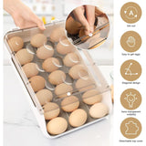 Egg Storage Box Stackable Plastic Egg Fridge Egg Storage With Lid Auto Scroll Egg V1188-MS-227-1219