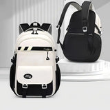Lightweight Youthful Spine-Protecting Backpack Oxford Fabric Water-Resistant Large Capacity, V1232-SJB-SB-002