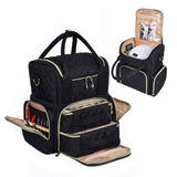 Nail Polish Organizer Holds Nail Polish Case with 2 Removable Bags and Tools Storage Pockets Black V1370-AZ4-06672