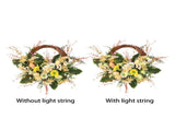 Artificial Wild Chrysanthemum Half Wreath Easter Decorative Wreaths for Home Front Door Decoration V1294-YM0714-211222XU04-2