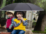 10 Bone Compact Travel Umbrella Sun and Rainproof Black Cloth for Outdoor Activities V1366-AZ2-W-20714