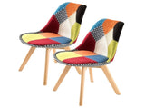 2X Retro Dining Cafe Chair Padded Seat MULTI COLOUR V274-FT-J900B-MUT2