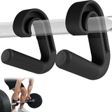 1 Pair Neutral Grip Pull Up Handles Ergonomic 45 90 Degree Barbell Grips Black V1308-DSZKI-505
