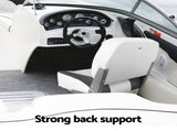 Seamanship 2X Folding Boat Seats with 2X Adjustable Pedestals 5575cm Marine Swivel Low Back 13cm BS-86202-GC-40-5575X2