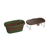 Foldable Picnic Basket with Tray - 16.5L Capacity, Green coffee color, Perfect for Camping and V888-ELOSUNG25213