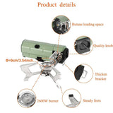 2600W Portable Folding Gas Camping Stove Green V728-LP1005006946233666