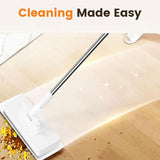 Mini Mop Zero Touch Mini Mop Disposable Clip Mopstick Reusable Cloths, Wet&Dry for Floors, 40inch V1366-AZ2-W-10919