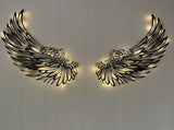 1 Pair Angel Wings Metal Mural Wall Sculpture Decor for Living Room V1294-YM0626-230419GW01-8