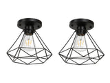 Ceiling Light Cage Guard Cover with Lamp Holder Base Vintage Industrial Style for E27 Bulbs V1294-YM0523-3119220032811