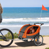 VEVOR Bike Trailer for Toddlers, Kids, Double Seat, 40 kg Load, 2-In-1 Canopy Carrier Converts to V952-LYS100B1020ILJ9NWV0