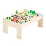 Train Table, 84 Multicolor Pieces Kids Activity Table with Collapsible Storage Bin, 3-in-1 V952-CGKHCZ382451O3JQK001V0
