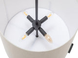 Modern Scandi Metal Hanging Pendant Lamp w/ Linen Shade Light - Matte Black V563-75170