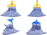 String Mop Heads Replacement Heavy Duty Commercial Grade Blue Cotton Looped End Wet Industrial V1258-DP02-WO-113