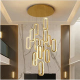 BAMDECOR C3605 15H Modern Oval Ring LED Chandeliers Decor Hanging Lamp Crystal Lustre V255-BAM-C3605