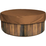 Round Swimming Pool Solar Cover Waterproof Spa Protective Cover 190T for Outdoor Spas, Brown, 190 x V1237-ZY-528-083