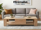 Artiss TV Unit & Coffee Table Set Storage Drawer Pine FUR-TV-COF02-WD