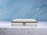 Durable Aluminum Watch Holder, White, 12 Grids, Transparent Display Top V1366-AZ2-W-17389