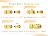 Solid Brass Garden Hose Quick Connect Fittings - Leak-Free Hose Connector Set V1263-JX-4531