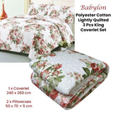 Babylon 3 Pce Lightly Quilted Polyester Cotton Coverlet Set Queen/King V442-STT-COVERLET-BABYLON-MULTI-KI