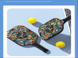 Pickleball Paddle Set with 4 Fiberglass Paddles, 8 Outdoor Balls and 2 Carry Bags - Honeycomb Core, V888-ELOSUNG18557
