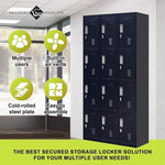 12-Door Locker for Office Gym Shed School Home Storage - Padlock-operated V63-839101