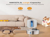 Wireless Pet Water Fountain for Cats and Small Dogs, 304 Stainless Steel, 3.2L Capacity, V1341-ZY-5NM2GH6C-D3