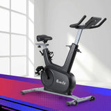 Everfit Exercise Bike Spin Bike Electromagnetic Smart Home Fitness 24-Level Resistance 120kg EB-I-EM-S800-BK