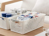 16x Premium Plastic Storage Baskets Bulk w/ Grip Handles 39.5*20.5*19.5cm V563-PS3920-1BOX