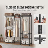 VEVOR Heavy Duty Clothes Rack, Rolling Clothing Garment Rack with 4 Hang Rods & 8 Storage Tiers, V952-FZKCYJ6878348I8KKV0