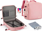 Pink Large Capacity Backpack with USB Charging Port and Waterproof Fabric for Travel Work and Daily V888-ELOSUNG43812