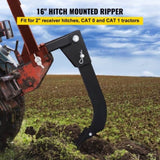 Hitch Mounted Ripper, 40.6cm Shank Length Box Scraper Shank, 4 Hole Site Box Blade for Tractor, 2 V952-PTQLTYCHSBD1609FFV0