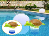 Turtle-Shaped Pool Chlorine Floater Dispenser Adjustable Flow with 24 Vent Holes Holds 4 x 1" or V1370-AZ4-11032