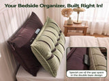 Giselle Bedding Headboard Pillow with Double-Layer Storage Wedge Reading Backrest with Adjustable HBP-GRBTN-CHEN-BRGR-Q