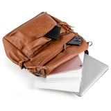 Coffee Fashionable Large-Capacity Women's Backpack - Waterproof, Durable, High-Quality PU Leather V1265-263-COFFEE3