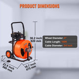 VEVOR Drain Cleaner Machine Electric Drain Auger 100 FT x 3/4In Auto Feed V952-ZDJJKLSGDSTJZL4U4V3