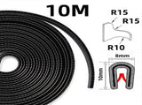 10 m edge protection edge profile black pipe tape clamping profile rubber V1237-ZY-203-0330