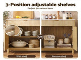 Artiss Buffet Sideboard Cabinet Kitchen Storage Cupboard Marble 2 Drawers Pine FUR-Z-SID140-WD-AB