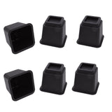 6pcs Bed Risers 5in High Quadrate Trapezoidal Ergonomic Plastic Black Furniture Risers Blocks for V1294-YM0716-3114220062911