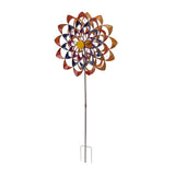 Outdoor 3D Windmill Colourful Exquisite Metal Wind Spinner with Ground Stake for Parks Lawn Yard V1294-YM0901-3111230149711