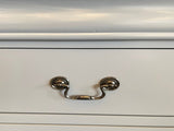 Bedside Table White Colour With 2 Drawers Night Stand Solid Wood Metal Handles V43-BST-SPNC-WH