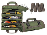 Waterproof Tool Roll Organizer With Detachable Zipper Pouches And Carry Handle For Electricians V1237-ZY-807-154