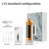 Portable Water Flosser Electric Water Flosser USB Rechargeable Flosser Oral - Orange - Size set V1102-110-88358-ORG-SET