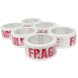 6x Fragile Packing Tape 48mmx75m Long Rolls Red White Packaging Adhesive Label V238-SUPDZ-32816101785680
