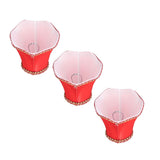 3Pcs E14 Fabric Lamp Shade Modern ClipOn Lampshade for Home Wall Candle Lamps Chandelier Red V1294-YM0901-3119210187111