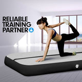 Powertrain Airtrack 20cm Thick 4m x 2m Inflatable Gymnastics Tumbling Mat Air Track - Black IFM-0402-GYBK