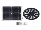 Solar Panel Fan Kit 12W Waterproof Solar Exhaust Fan for Indoors Small Chicken Coops Greenhouses V1294-YM0901-3111240021911