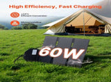 60W Foldable Solar Panel Charger, 16BB N-Type Monocrystalline Solar Panel 24% Efficiency, V952-BXZDTYNB160W36PFJ001Y3